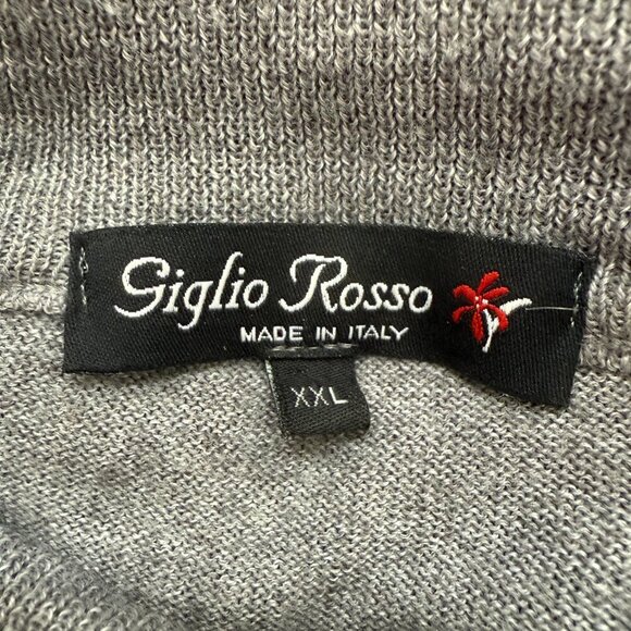 NWOT Giglio Rosso Wool Mock Neck Sweater Pullover Men's XXL Gray Italian Casual - Picture 10 of 12